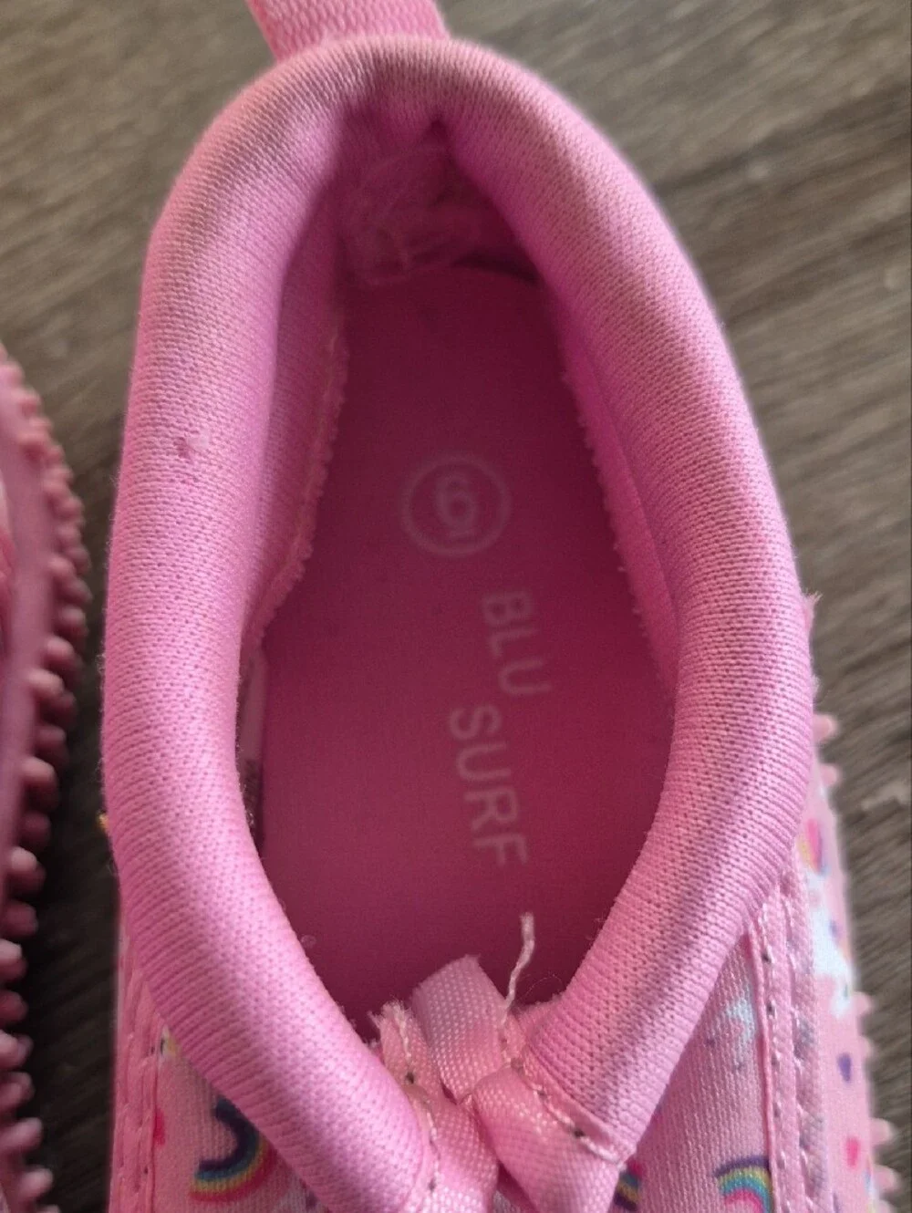 Girls' Pink Unicorn & Rainbow Water Shoes with Toggle Closure
